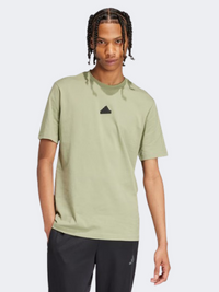 تيشيرت رياضي رجالي بطبعة شعار Adidas Brand Love Signature أخضر خيمة