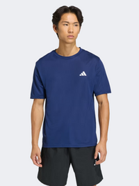 تيشيرت تدريب رجالي من Adidas باللون الأزرق الداكن