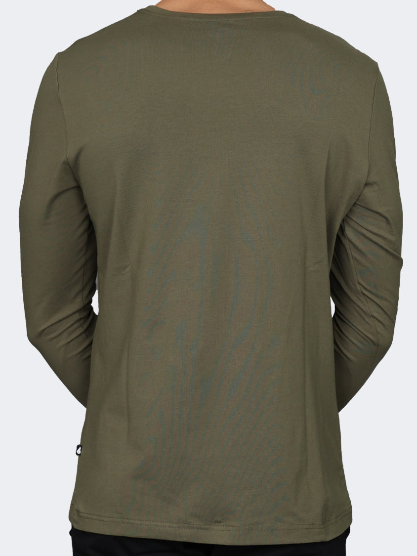 Oil And Gaz Classic Men Lifestyle R.Neck Long Sleeve Olive