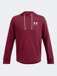 Under Armour Rival Terry Left Chest Logo رجالي لايف ستايل هودي كاردينال/أبيض