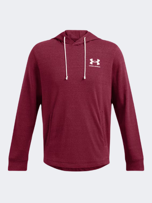 Under Armour Rival Terry Left Chest Logo Men Lifestyle Hoody Cardinal/White