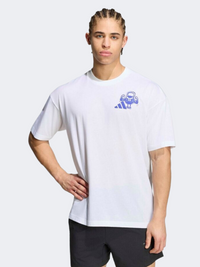 تيشيرت تدريب رجالي Adidas Fun Train Graphic أبيض