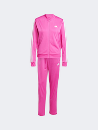 بدلة رياضية نسائية من Adidas Essentials 3 Stripes سيمي لوسيد فوشيا