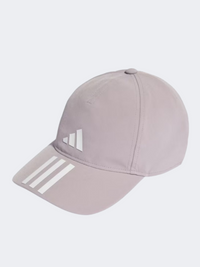 كاب تدريبي للجنسين من Adidas Baseball 3 Stripes A R Preloved Fig/أبيض