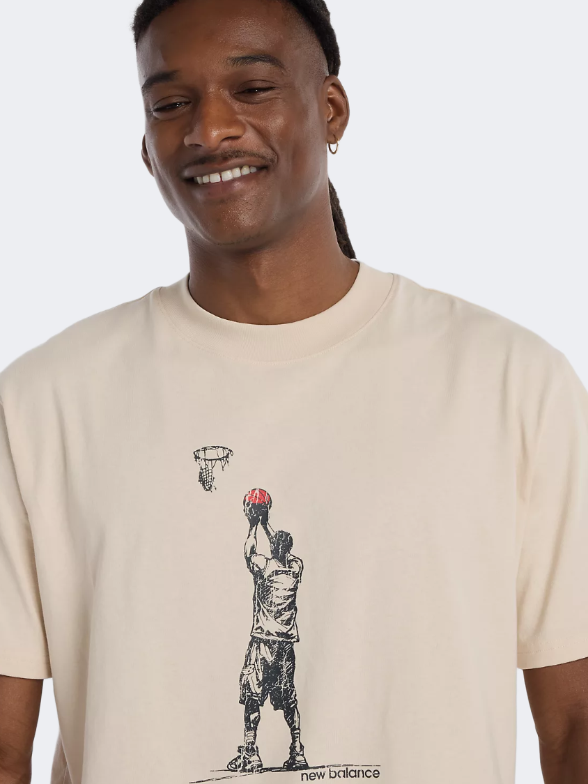 New Balance Hoops Player Graphic Men Lifestyle T-Shirt Bisque