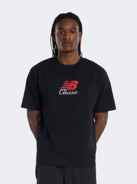 New Balance Hoops Classic Graphic تيشيرت رجالي أسلوب حياة أسود