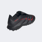 حذاء كرة القدم للرجال Adidas Predator League بلسان قابل للطي أسود/رمادي/أحمر