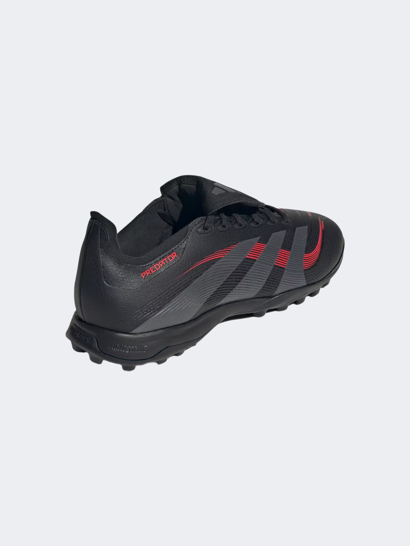 حذاء كرة القدم للرجال Adidas Predator League بلسان قابل للطي أسود/رمادي/أحمر
