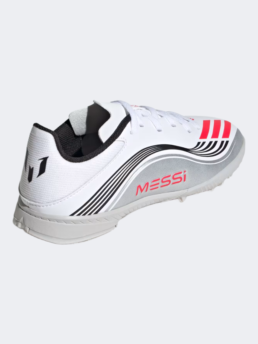Adidas F50 Messi League Turf Kids Football Shoes White/Red/Silver