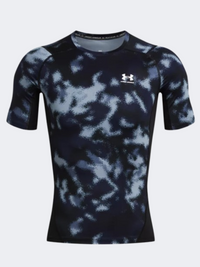 تيشيرت تدريب رجالي Under Armour Hg Armour Printed كحلي منتصف الليل/أبيض