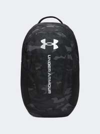 حقيبة ظهر تدريب للجنسين من Under Armour Hustle 6 باللون الأسود/فضي معدني