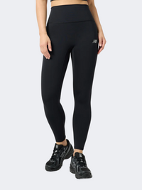 بنطال نسائي عالي الخصر للأداء من New Balance بطول 25 بوصة، أسود، 7/8 Essential