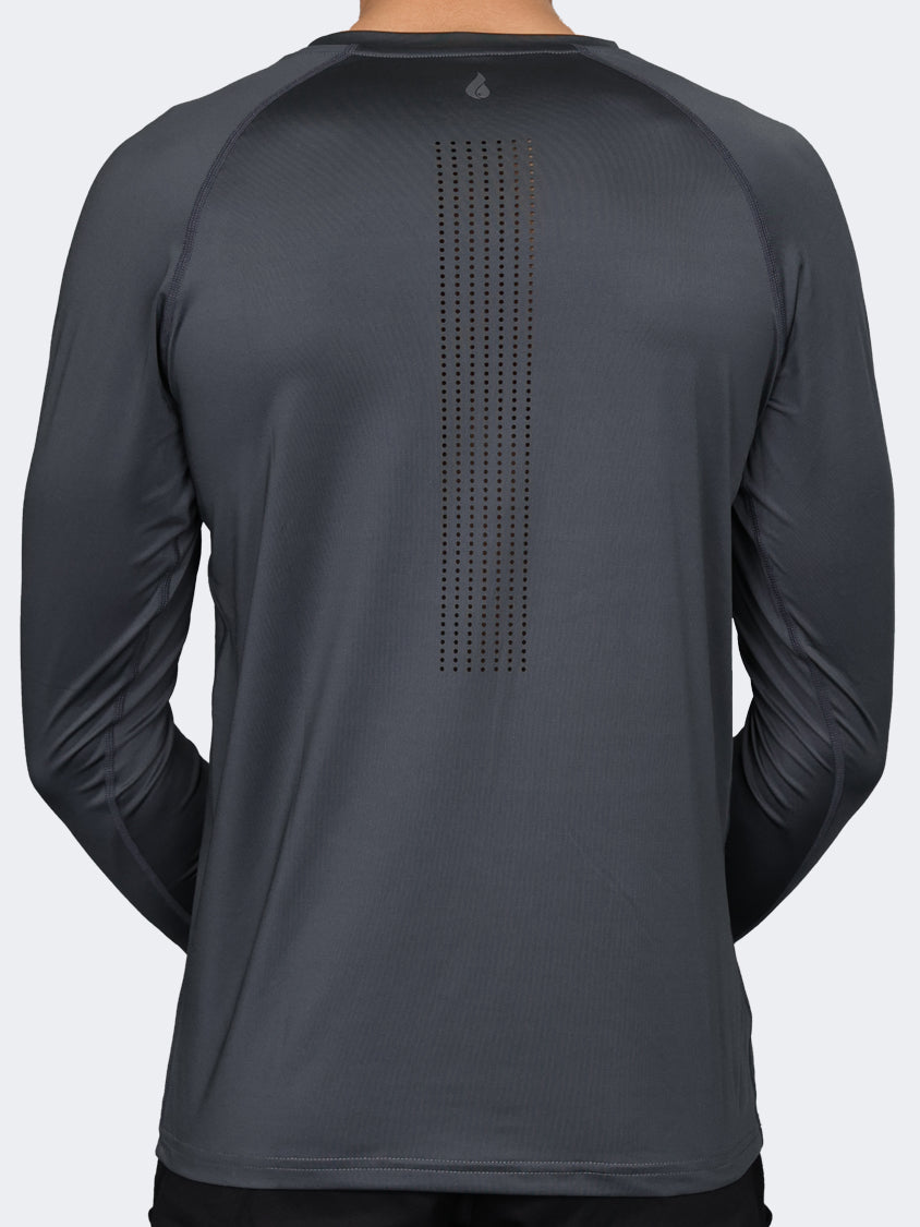 Oil And Gaz Round Neck Men Fitness Long Sleeve Anthracite