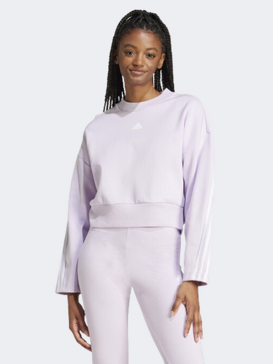 Adidas Future Icons 3 Stripes Women Sportswear Sweatshirt Ice Lavender