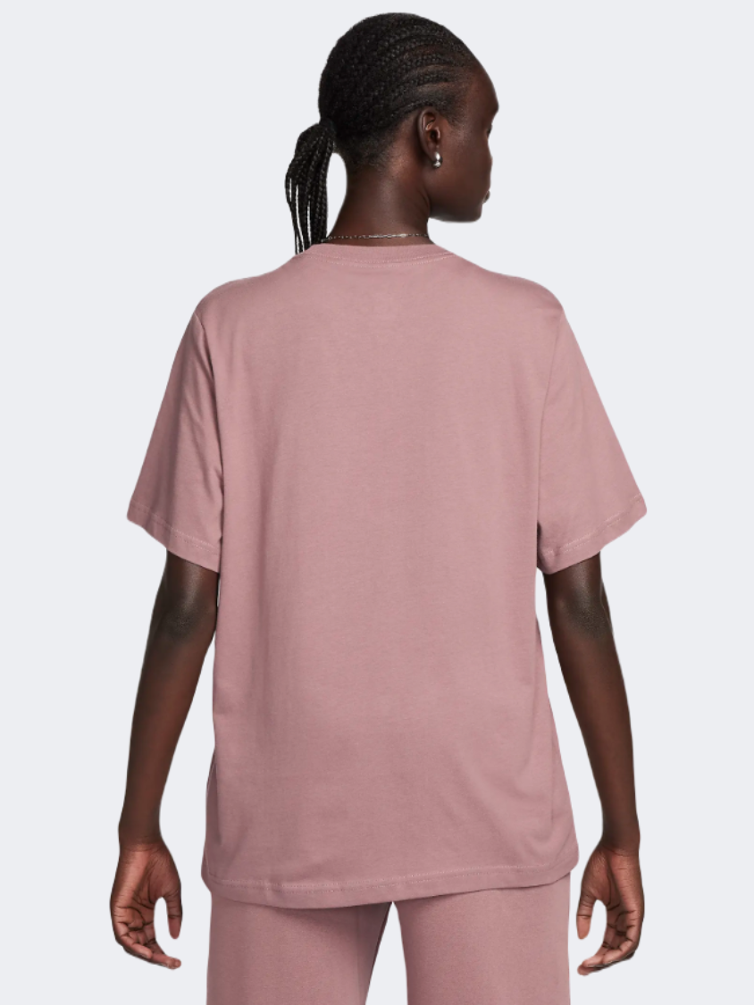 Nike Sportswear Essential Women Lifestyle T Shirt Smokey Mauve White Mike Sport Iraq