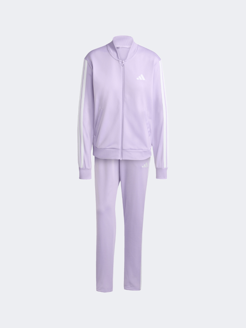 Adidas Essentials 3 Stripes Women Sportswear Tracksuit Power Purple