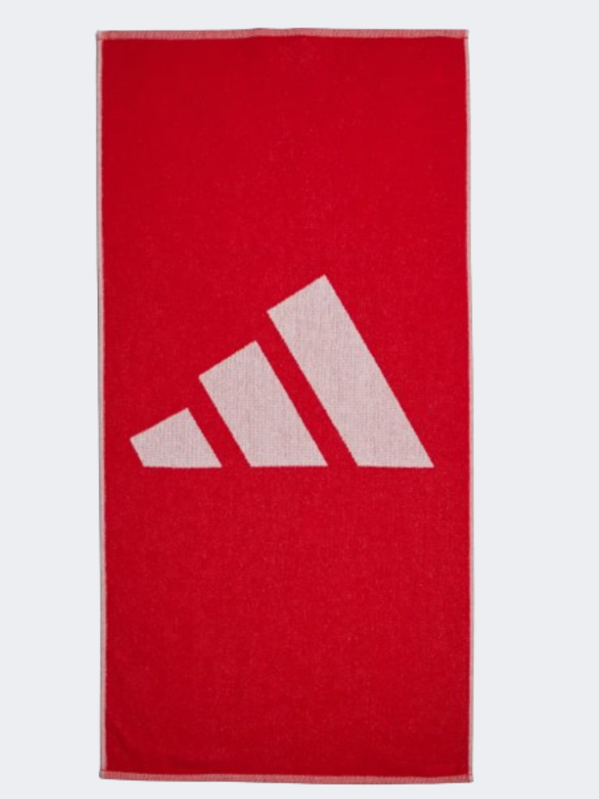 Adidas 3 Bar Unisex Training Towel Scarlet/White