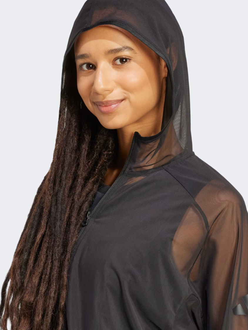 Adidas Soft Lux Mesh Full-Zip Women Sportswear Hoody Black