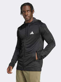 أديداس هودي تدريب رجالي بسحاب كامل بنقشة التمويه باللون الأسود