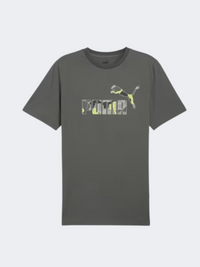 Puma Essential Plus Camo Graphic تيشيرت نمط حياة رجالي مينيرال جراي