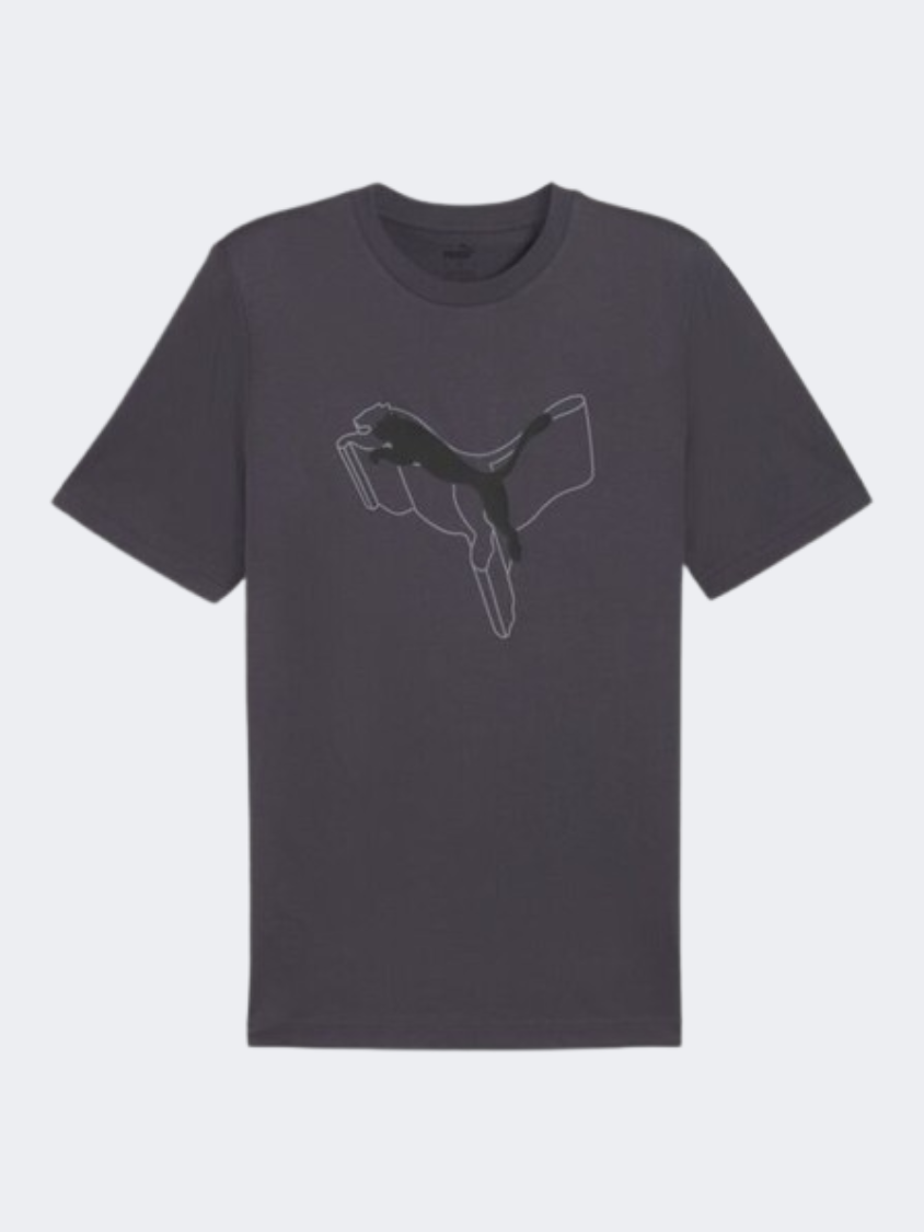 Puma Essential Plus Logo Lab Cat Men Lifestyle T-Shirt Galactic Grey