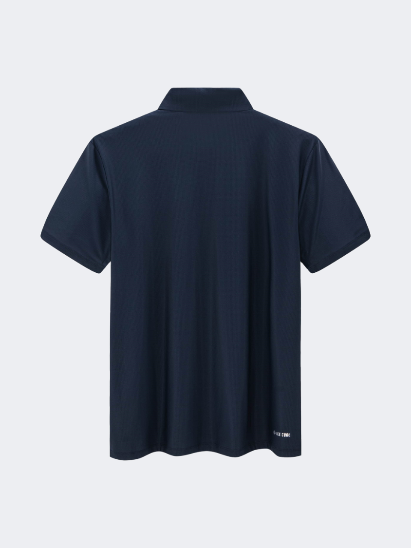 Erke Men Tennis Polo Short Sleeve Dark Blue