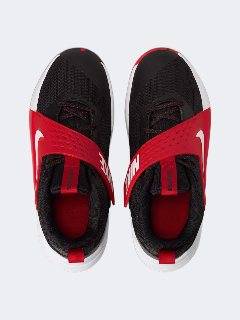 Nike Team Hustle D 12 Gs-Boys Basketball Shoes Black/Red/White