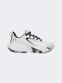 حذاء كرة سلة أولاد Under Armour Lockdown 8 Ps أبيض/ذهبي