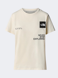 تي شيرت نسائي Foundation Coordinates Graphic من The North Face للمشي الجبلي أبيض ديون