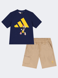 Adidas X Disney ميكي ماوس طقم رياضي أولاد صغار أزرق/أصفر
