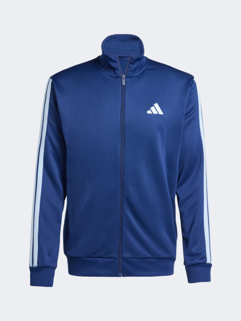 Adidas 3 Stripes French Terry Men Sportswear Tracksuit Dark Blue