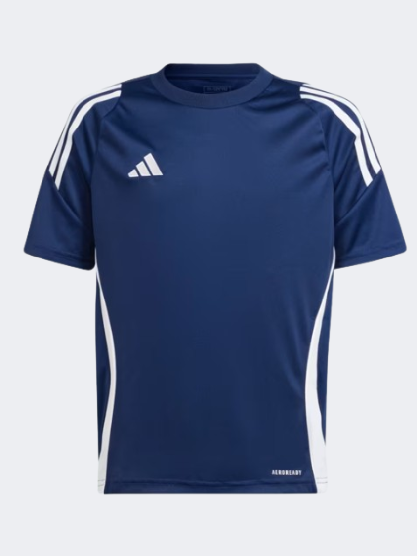 Adidas Tiro 24 Boys Football T-Shirt Navy Blue/White