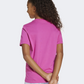 Adidas Animal-Print Graphic Kids-Girls Sportswear T-Shirt Purple