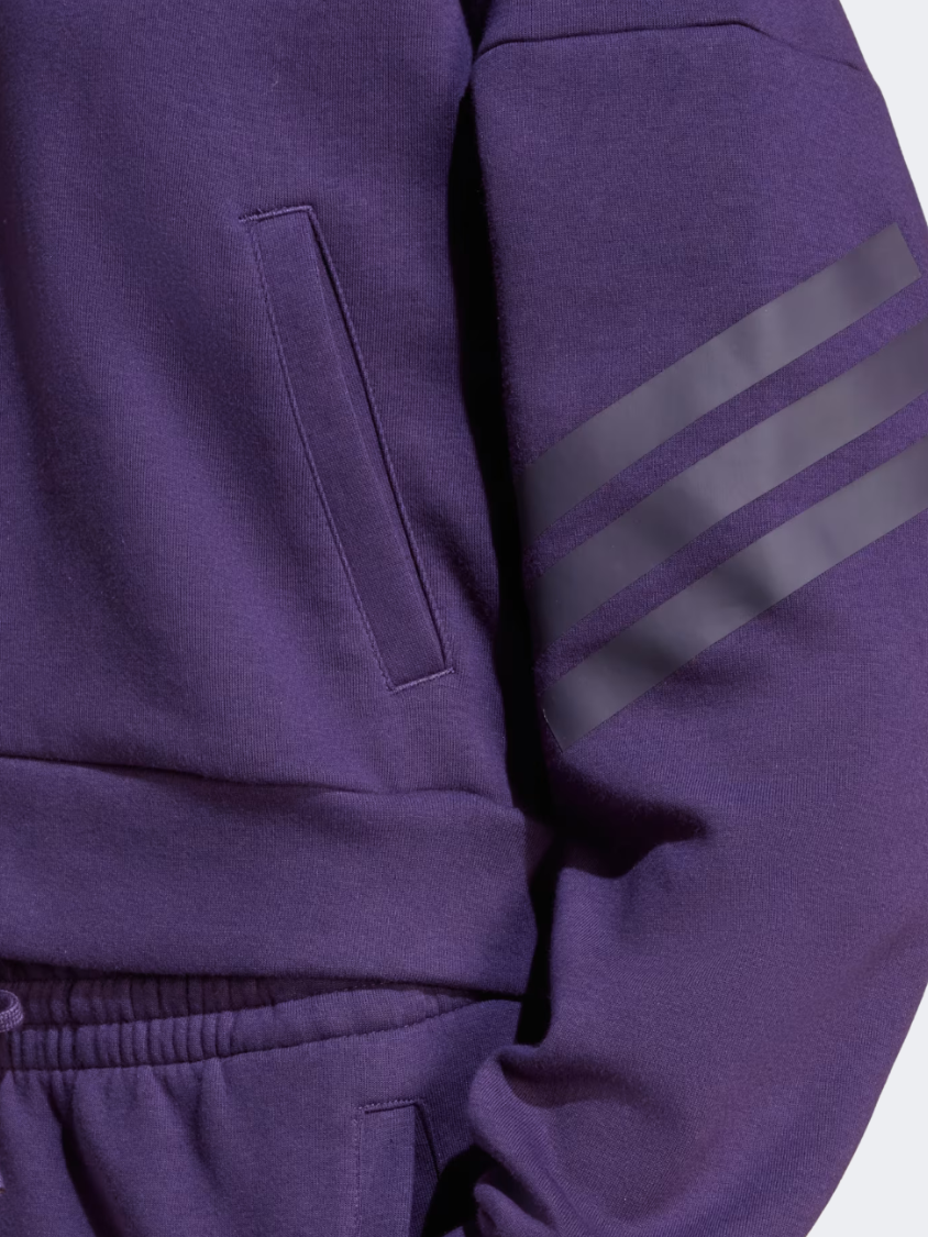 Adidas Future Icons 3-Stripes Full-Zip Hooded Track Kids-Girls Sportswear Hoody Aurora Plum