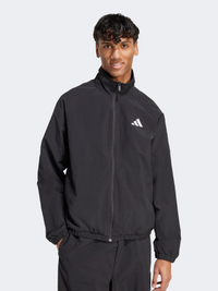 جاكيت رياضي رجالي Adidas Essentials Small Logo Windbreaker أسود/أبيض