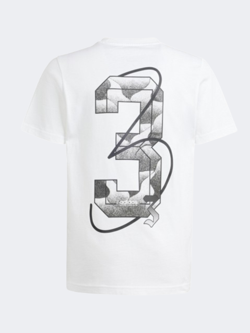 Adidas Hot Tiro Boys Sportswear T-Shirt White/Silver