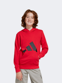 هودي رياضي للأولاد Adidas Essentials Kids أحمر نقي/أسود