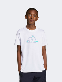 تيشيرت رياضي أولاد Adidas Graphic Adrenaline Aesthetic أبيض