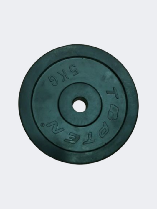 Fitness Factory Rubber Covered Plates 5 Kg With Ring Weight Black