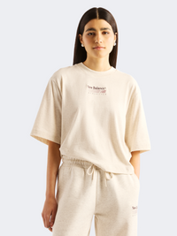 New Balance Trackside Relaxed Women Lifestyle T-Shirt Linen Heather