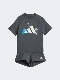 طقم ملابس رياضية للأولاد الرضع من Adidas تيرو إنستر رمادي/أبيض