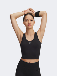 Under Armour فانِش سيمليس تيشيرت تدريب نسائي بدون أكمام أسود/ستيل