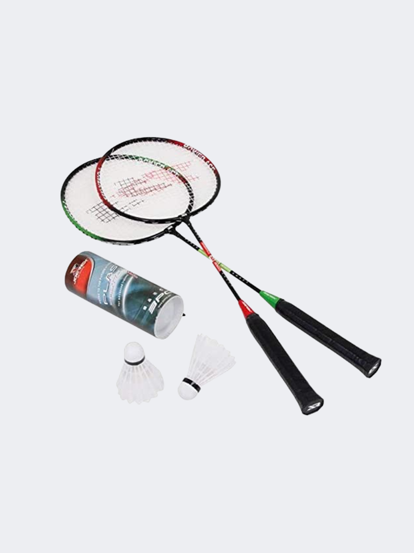 Joerex Badminton Racket 2Rackets+3Shuttlec Badmn Racquet Red And Green