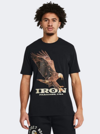 تيشيرت تدريب رجالي Under Armour Project Rock Eagle Graphic أسود/سيلت