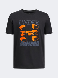 Under Armour تيشيرت للأولاد للحياة اليومية Split Big Logo أسود/رمادي داونبور