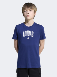 Adidas Collegiate Graphic Kids-Boys Sportswear T-Shirt Dark Blue