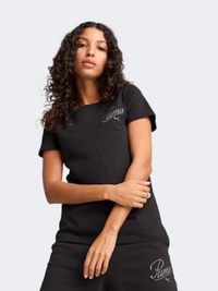 تيشيرت نمط حياة نسائي Puma Ess Script أسود