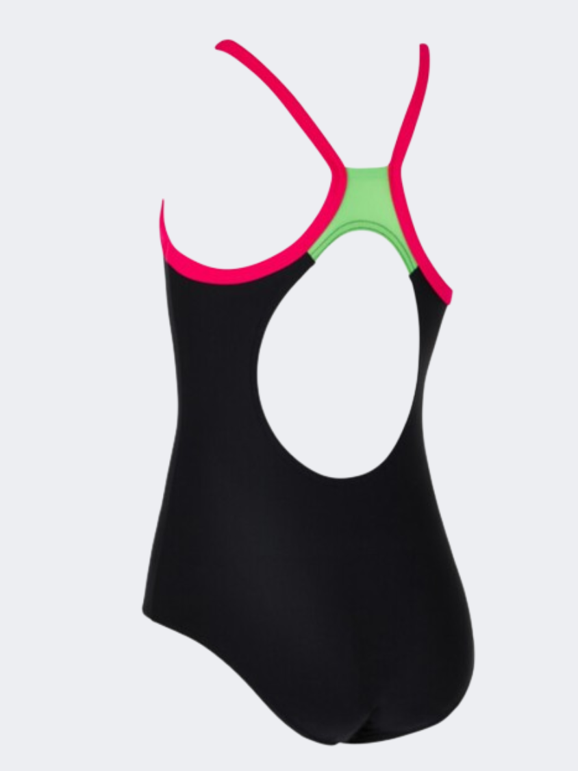 Zoggs Kerrawa Strikeback Girls Swim Monokini Black/Magento/Green