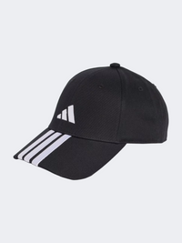 قبعة تدريب بيسبول للجنسين من Adidas بشعار الخطوط الثلاثة الجديد باللونين الأسود والأبيض