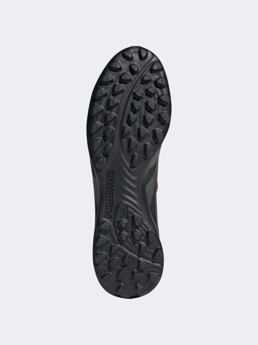 حذاء كرة القدم للرجال Adidas Predator League بلسان قابل للطي أسود/رمادي/أحمر
